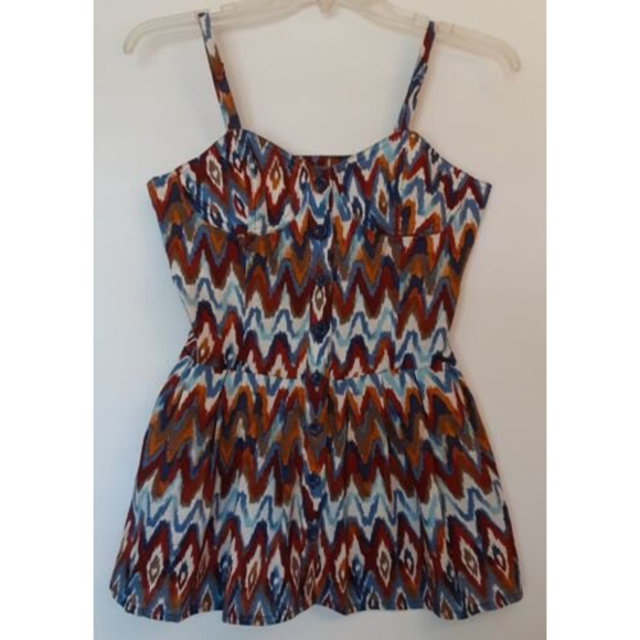Modish One Size S/Missy Colorful Tie Dye Linen Blend Adjustable Strap Top - Picture 1 of 7
